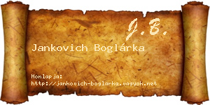Jankovich Boglárka névjegykártya